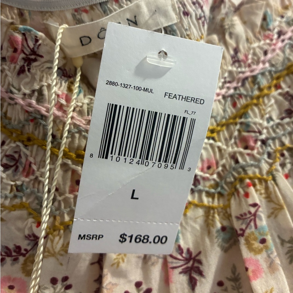 DOEN Portia Embroidered Puff Sleeve Top in Feathered Floral - Size Large - Picture 5 of 7